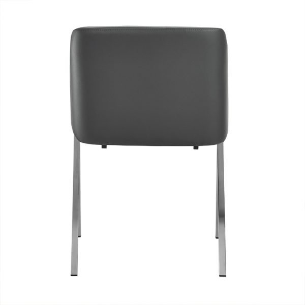 Darcy - Modern Grey Leatherette Dining Chair (Set of 2) - Image 2
