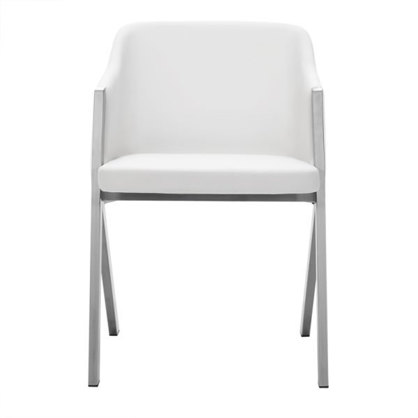 Modrest Darcy Modern White Leatherette Dining Chair (Set of 2) - Image 3