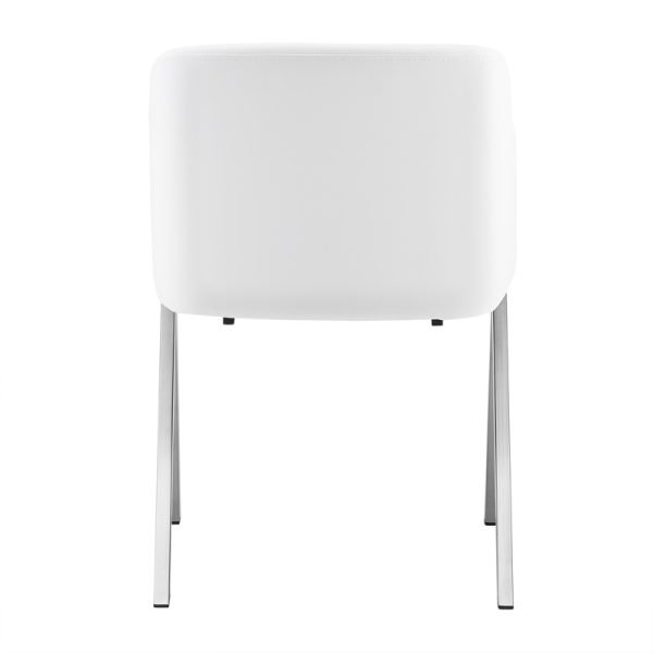 Modrest Darcy Modern White Leatherette Dining Chair (Set of 2) - Image 4