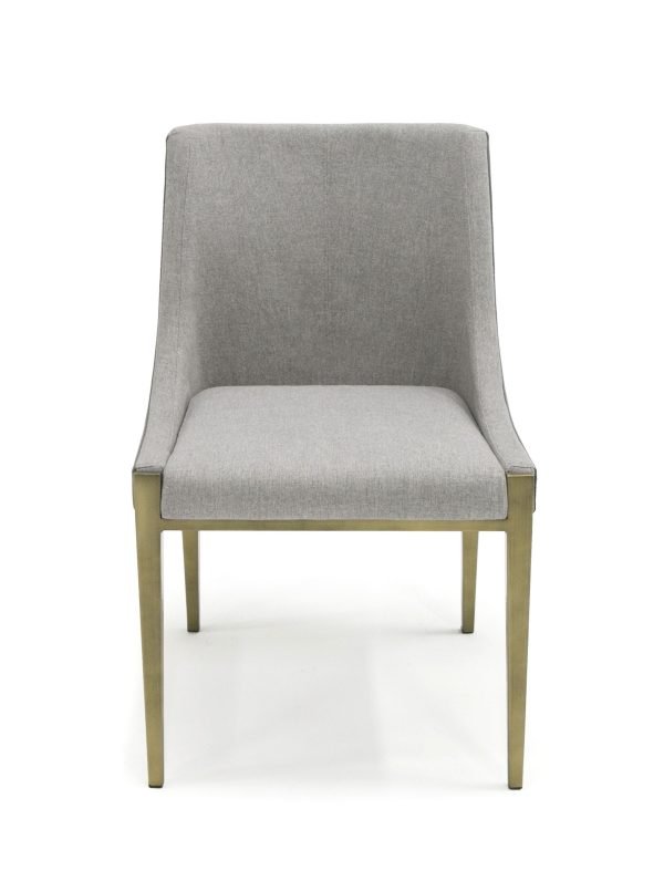 Modrest Fairview - Modern Grey & Brass Dining Chair - Image 4