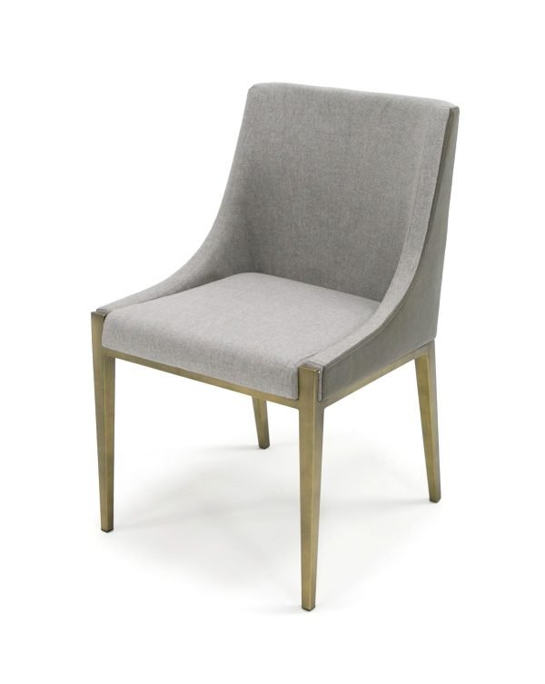 Modrest Fairview - Modern Grey & Brass Dining Chair - Image 3