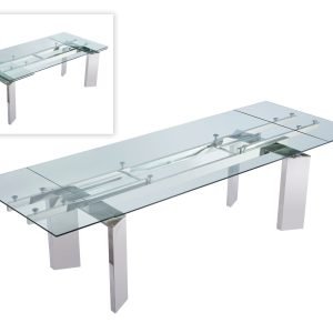 Modrest Viking - Modern Extendable Glass Dining Table