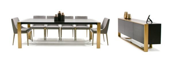Modrest Fauna - Modern Wenge and Brass Dining Table - Image 4