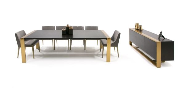 Modrest Fauna - Modern Wenge and Brass Dining Table - Image 5