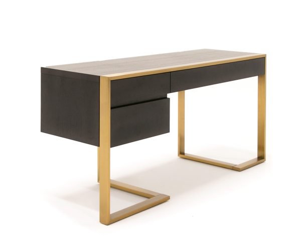 Modrest - Modern Fauna Wenge and Brass Desk - Image 3