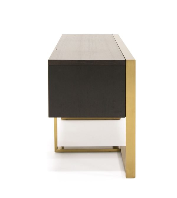 Modrest - Modern Fauna Wenge and Brass Desk - Image 4