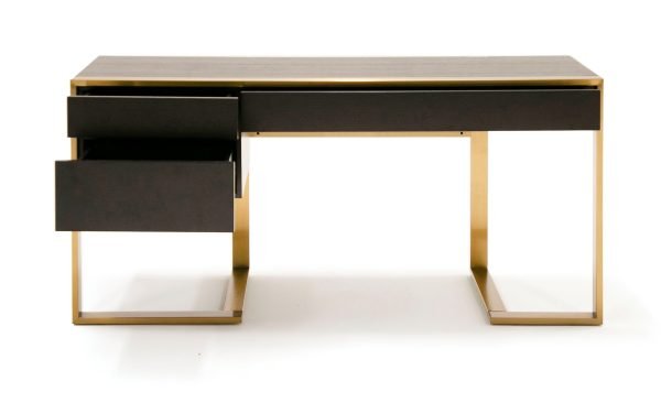 Modrest - Modern Fauna Wenge and Brass Desk - Image 5