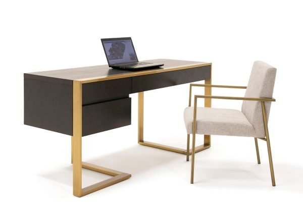 Modrest - Modern Fauna Wenge and Brass Desk - Image 2