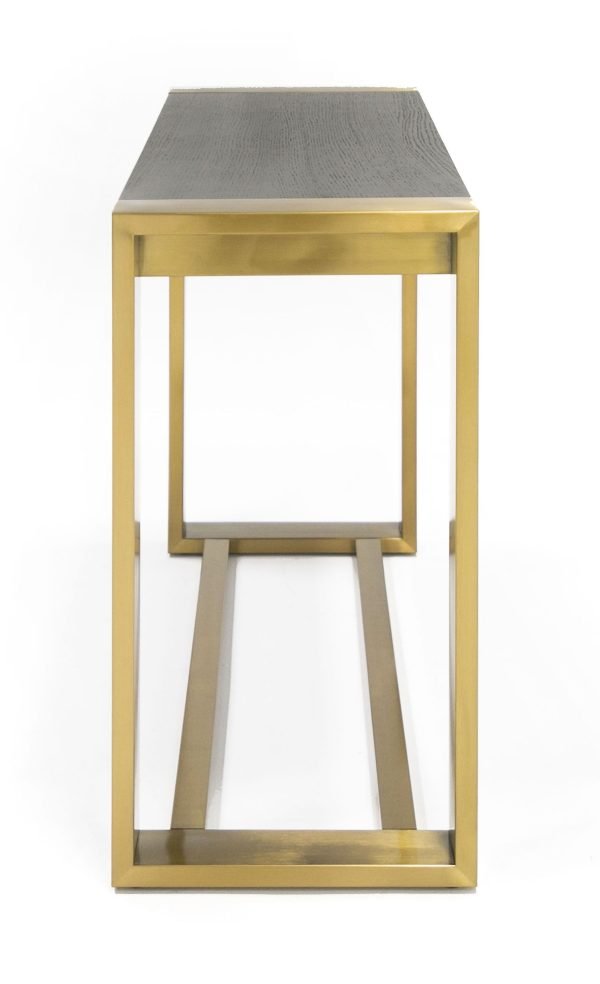 Modrest Fauna - Modern Wenge and Brass Console Table - Image 5