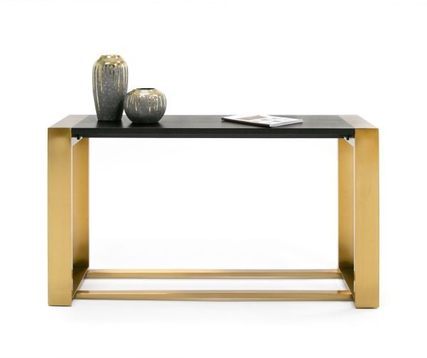 Modrest Fauna - Modern Wenge and Brass Console Table - Image 2