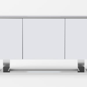 Modrest Fauna - Modern White High Gloss & Stainless Steel Buffet