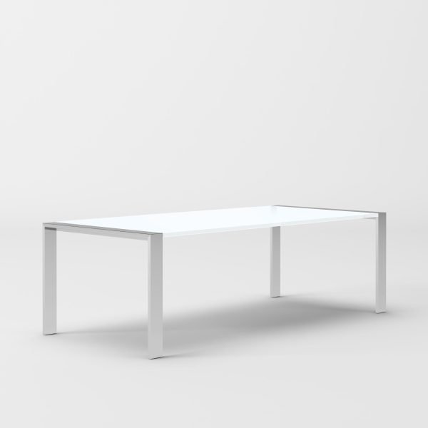 Modrest Fauna - Modern White High Gloss & Stainless Steel Chrome Dining Table - Image 2