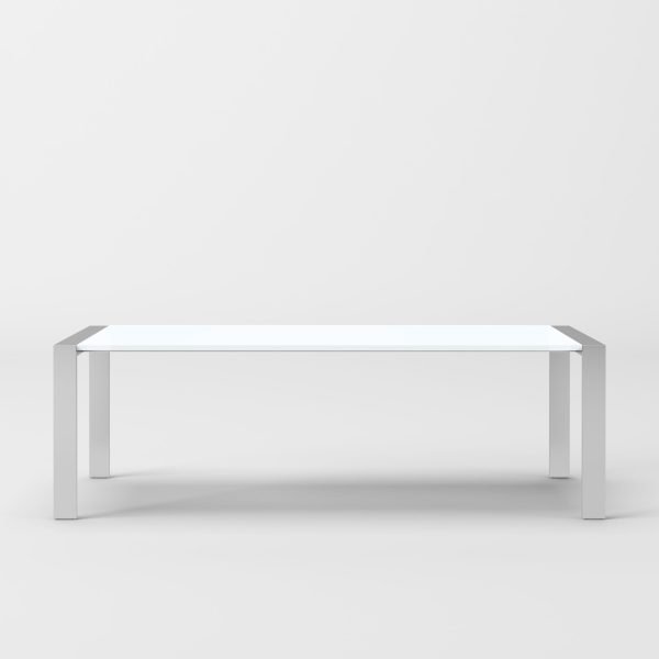 Modrest Fauna - Modern White High Gloss & Stainless Steel Chrome Dining Table - Image 3