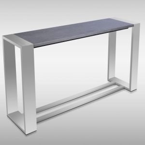 Modrest Fauna - Modern Grey Elm & Stainless Steel Console Table