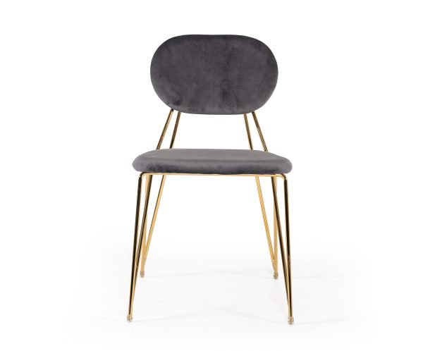 Modrest Carol Modern Grey Fabric Dining Chair (Set of 2)