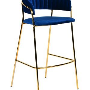 Modrest Brandy Modern Blue Fabric Bar Stool (Set of 2)