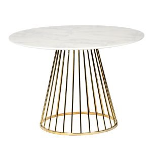 Modrest Holly Modern White & Gold Round Dining Table