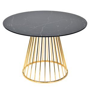 Modrest Holly Modern Black & Gold Round Dining Table