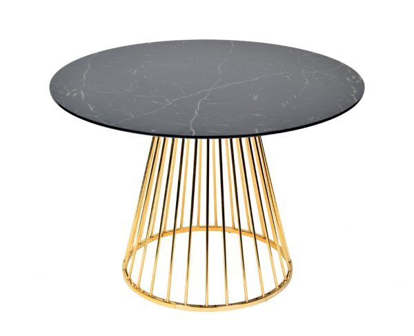 Modrest Holly Modern Black & Gold Round Dining Table