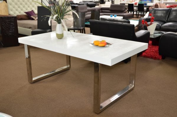 Skyline Modern Extend-able White Dining Table - Image 2