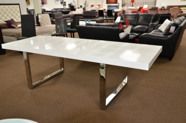 Skyline Modern Extend-able White Dining Table - Image 4
