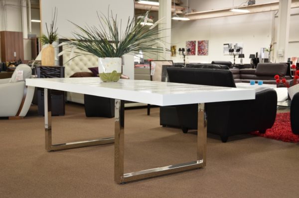 Skyline Modern Extend-able White Dining Table - Image 5