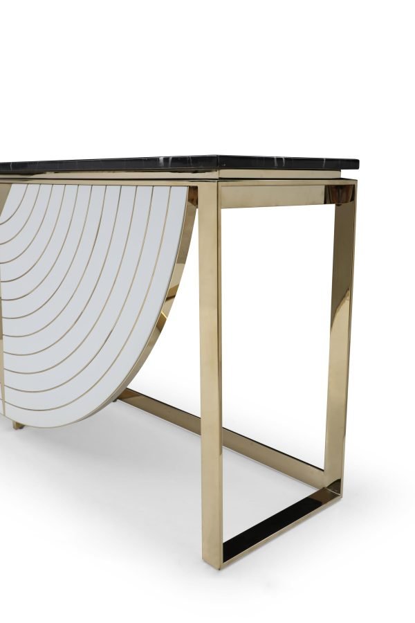 Modrest Flavio - Gold + Marble Console Table - Image 5