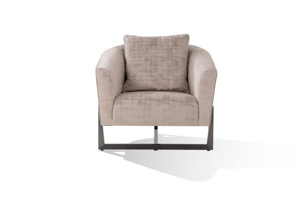 Modrest Forbis - Contemporary Light Grey Fabric Accent Chair - Image 2