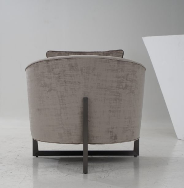 Modrest Forbis - Contemporary Light Grey Fabric Accent Chair - Image 3