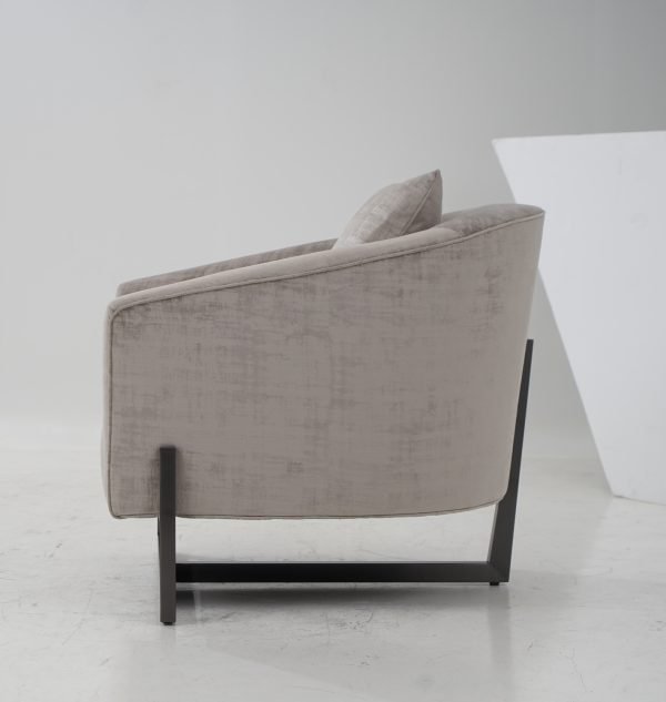 Modrest Forbis - Contemporary Light Grey Fabric Accent Chair - Image 4
