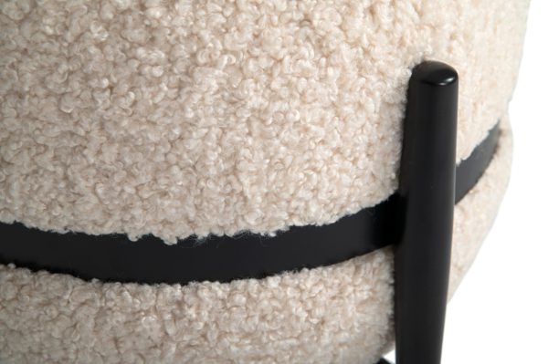 Divani Casa Fouston - Contemporary White Sherpa Ottoman - Image 5