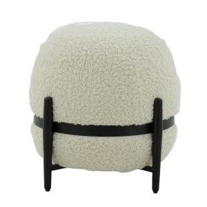 Divani Casa Fouston - Contemporary White Sherpa Ottoman