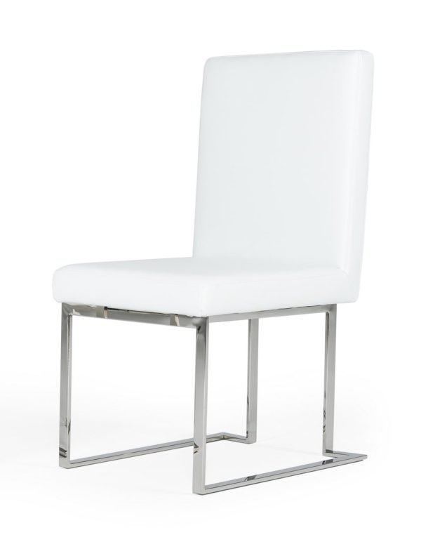 Modrest Fowler - Modern White Leatherette Dining Chair Set of 2 - Image 2