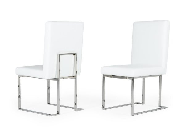 Modrest Fowler - Modern White Leatherette Dining Chair Set of 2