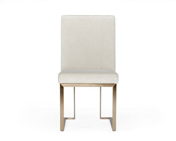 Modrest Fowler - Modern Grey Velvet Dining Chair Set of 2 - Image 3