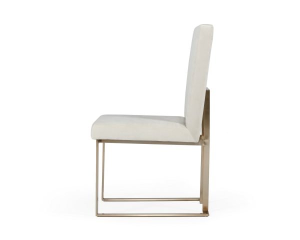 Modrest Fowler - Modern Grey Velvet Dining Chair Set of 2 - Image 4