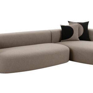 Modrest - Franco Modern RAF L-Shaped Brown Fabric Sectional Sofa