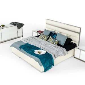 Nova Domus Francois Modern White & Stainless Steel Chest