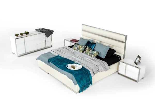 Nova Domus Francois Modern White & Stainless Steel Chest