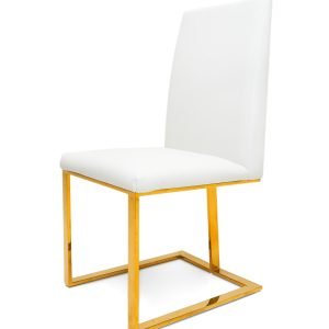 Modrest Frankie - Contemporary White & Gold Dining Chair