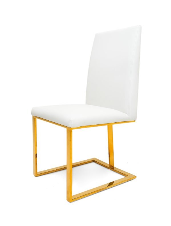 Modrest Frankie - Contemporary White & Gold Dining Chair