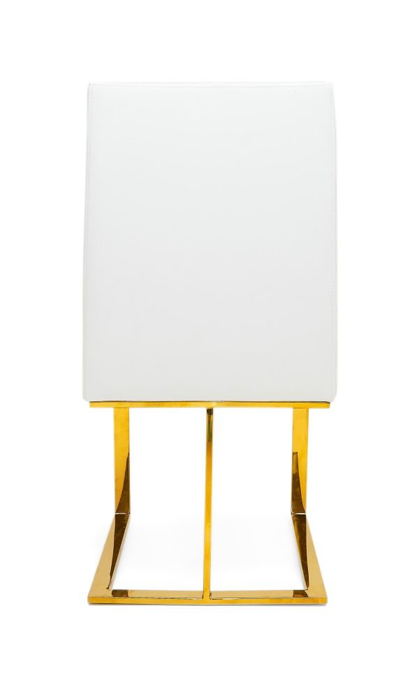 Modrest Frankie - Contemporary White & Gold Dining Chair - Image 4