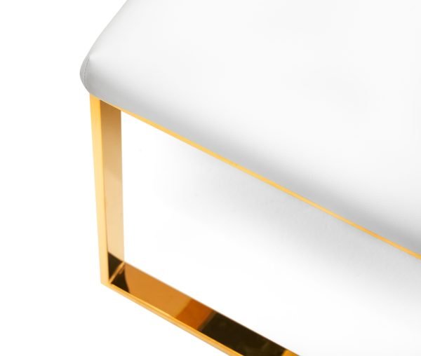 Modrest Frankie - Contemporary White & Gold Dining Chair - Image 3