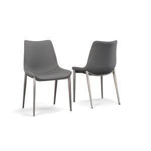 Modrest Frasier - Modern Grey Eco-Leather Dining Chair (Set of 2)