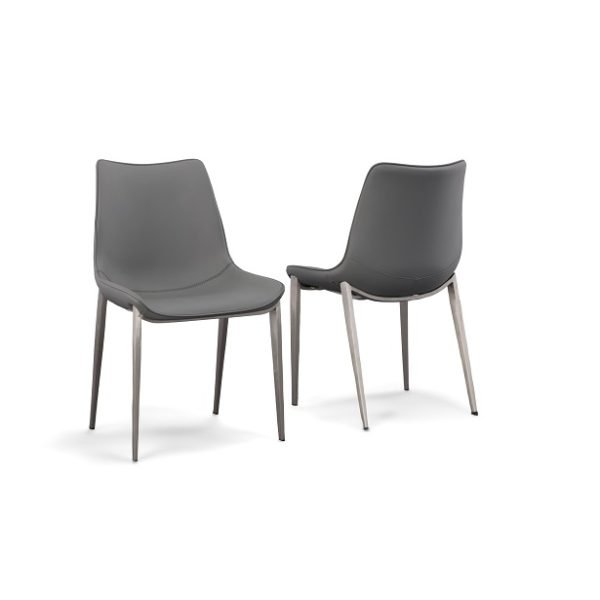 Modrest Frasier - Modern Grey Eco-Leather Dining Chair (Set of 2)
