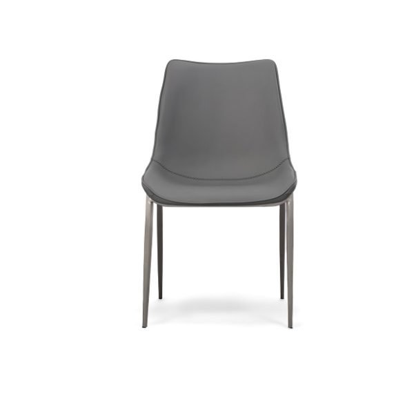 Modrest Frasier - Modern Grey Eco-Leather Dining Chair (Set of 2) - Image 2