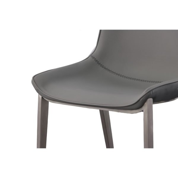 Modrest Frasier - Modern Grey Eco-Leather Dining Chair (Set of 2) - Image 5