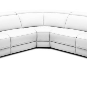 Modrest Frazier - Modern White Leather Sectional Sofa with Recliners