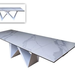Modrest Fritz - Modern White Extendable Ceramic Dining Table