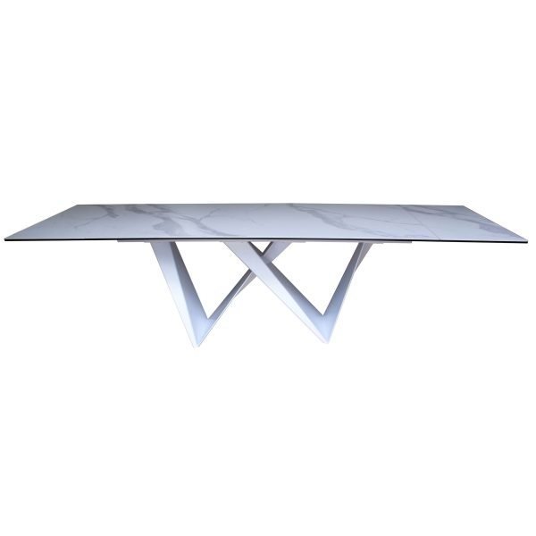 Modrest Fritz - Modern White Extendable Ceramic Dining Table - Image 2